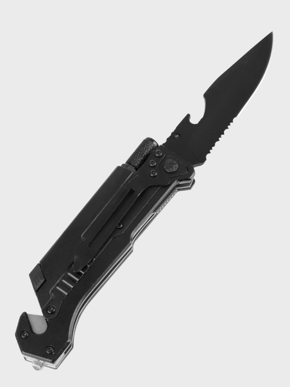 DOMINATOR URBAN COMBAT NÓŻ RATOWNICZY SKŁADANY Rescue-Tech KRZESIWO LATARKA