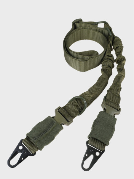 DOMINATOR URBAN COMBAT PAS NOŚNY DO BRONI DWUPUNKTOWY 2-POINT BUNGEE KLAMRA OLIWKOWY