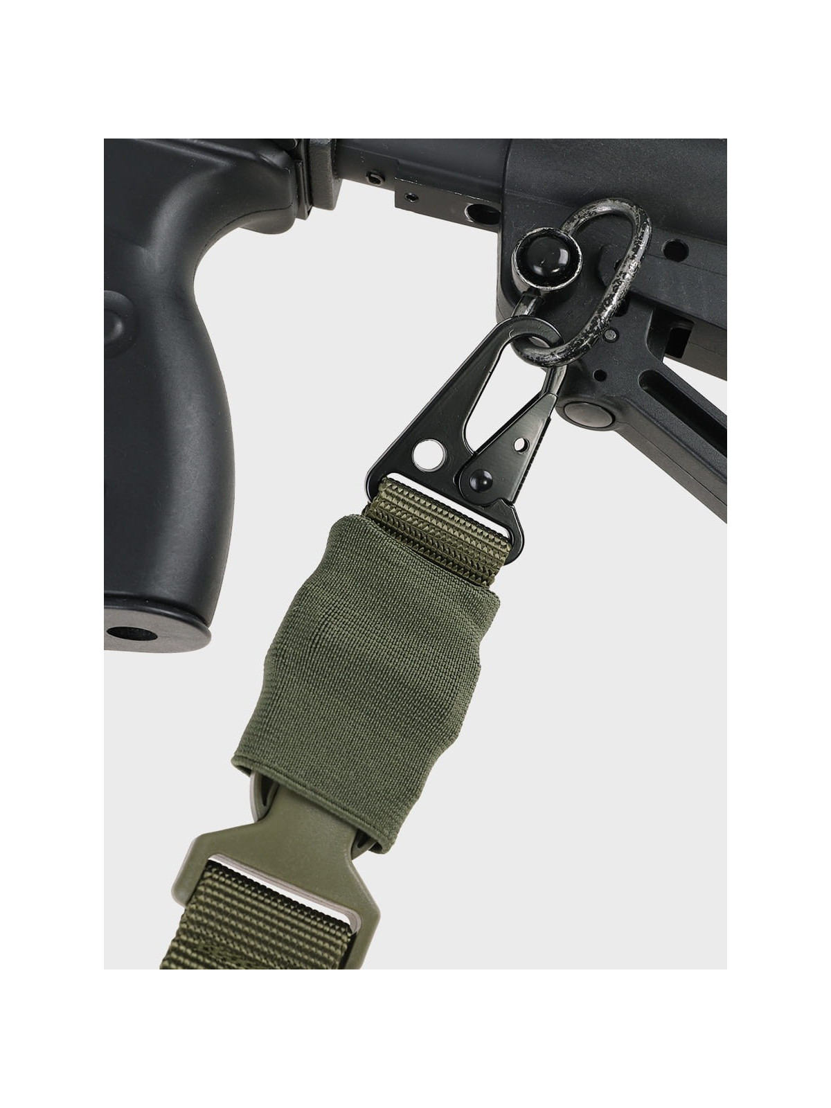 DOMINATOR URBAN COMBAT PAS NOŚNY DO BRONI DWUPUNKTOWY 2-POINT BUNGEE KLAMRA OLIWKOWY