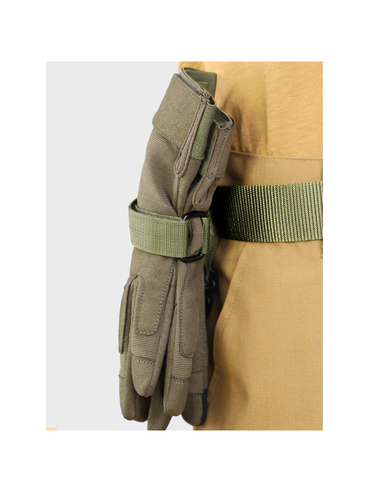 DOMINATOR URBAN COMBAT Uchwyt Na Rękawice NA LINĘ Do Pasa MOLLE OLIWKOWY