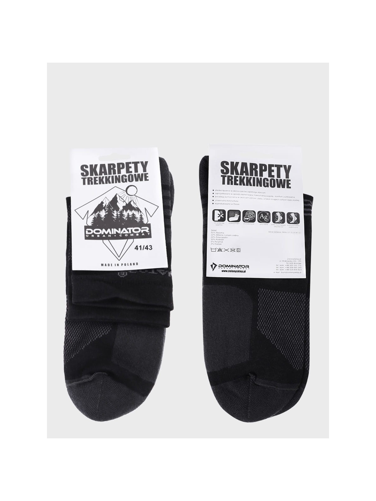 DOMINATOR URBAN COMBAT SKARPETY TREKKINGOWE LETNIE 3/4 WOJSKOWE CZARNE 44-46