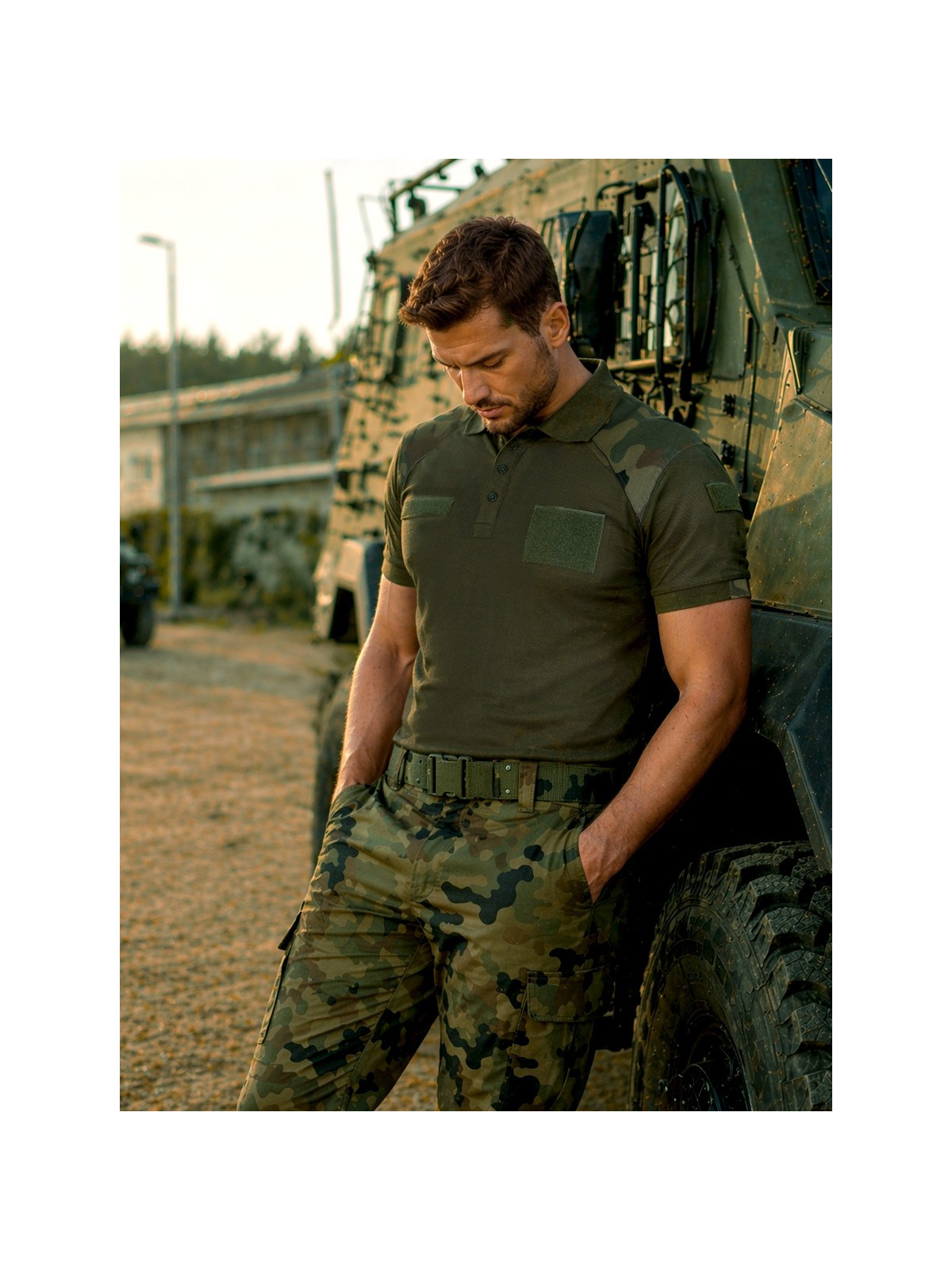 DOMINATOR URBAN COMBAT KOSZULKA POLO MĘSKA WOJSKOWA OLIWKOWA / WZ93 XXL