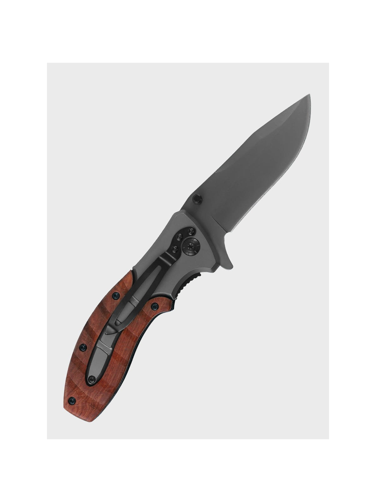 DOMINATOR URBAN COMBAT NÓŻ SKŁADANY SCYZORYK SPRĘŻYNOWY DREWNO