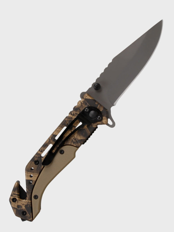 DOMINATOR URBAN COMBAT NÓŻ SKŁADANY SPRĘŻYNOWY RATOWNICZY TECH-GOLD