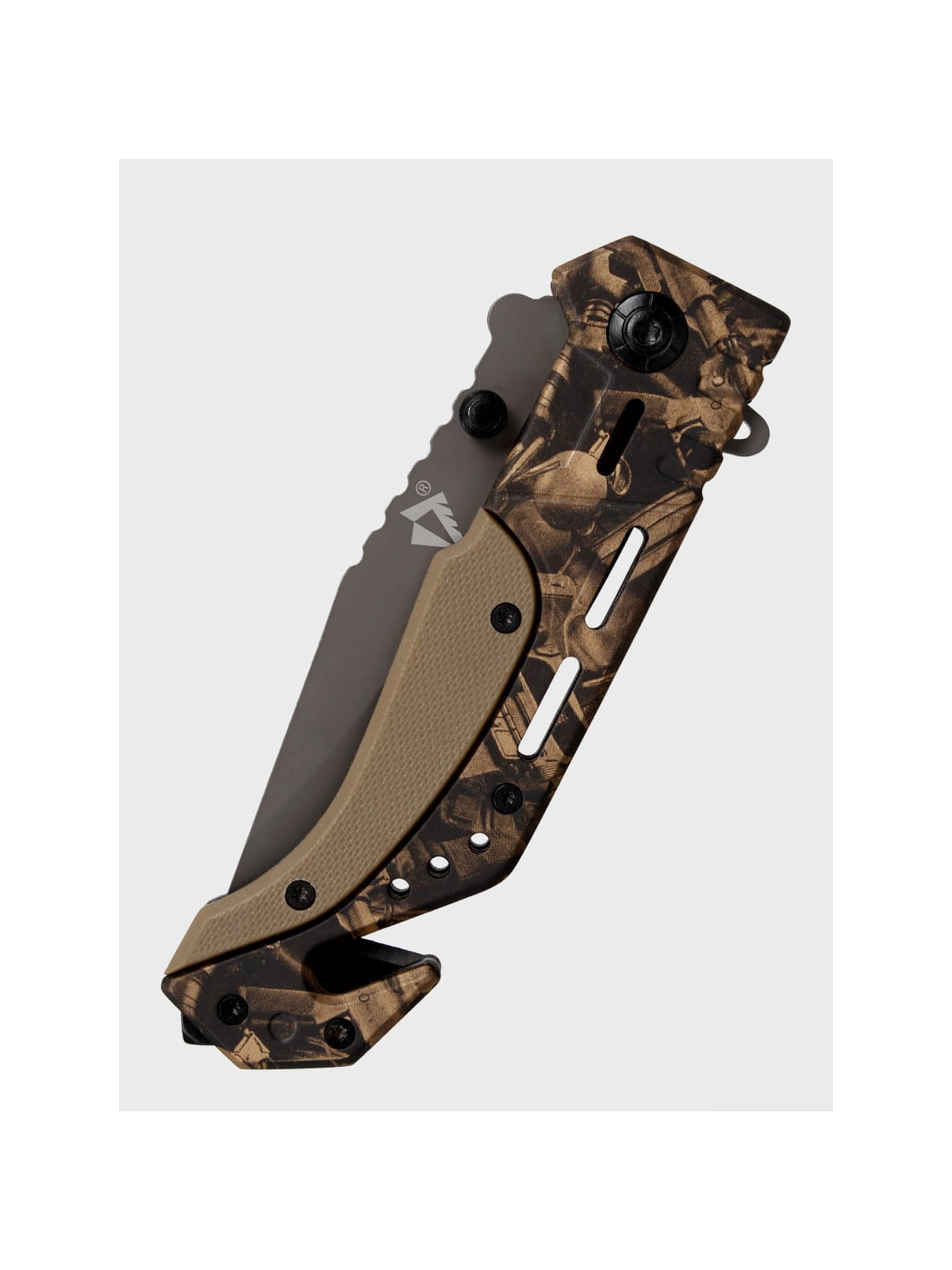 DOMINATOR URBAN COMBAT NÓŻ SKŁADANY SPRĘŻYNOWY RATOWNICZY TECH-GOLD