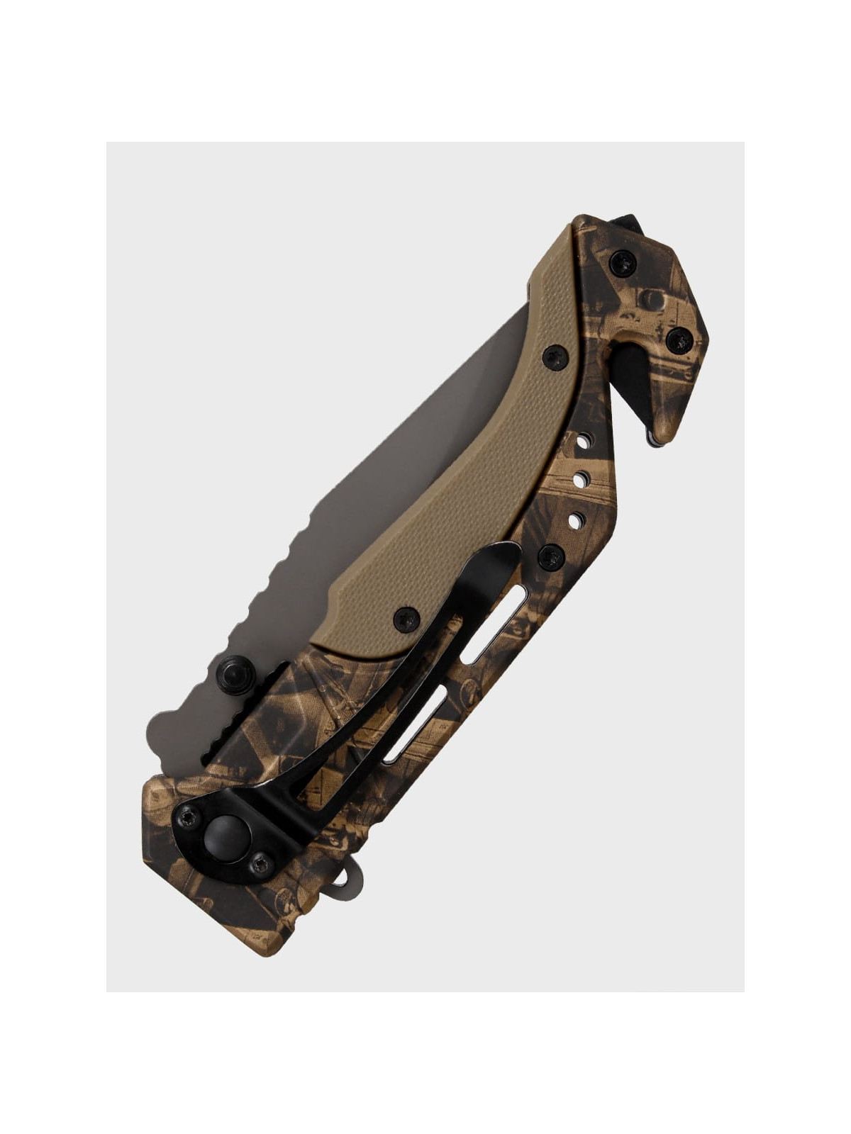 DOMINATOR URBAN COMBAT NÓŻ SKŁADANY SPRĘŻYNOWY RATOWNICZY TECH-GOLD