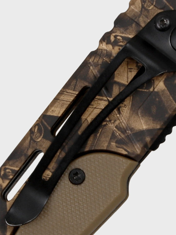 DOMINATOR URBAN COMBAT NÓŻ SKŁADANY SPRĘŻYNOWY RATOWNICZY TECH-GOLD