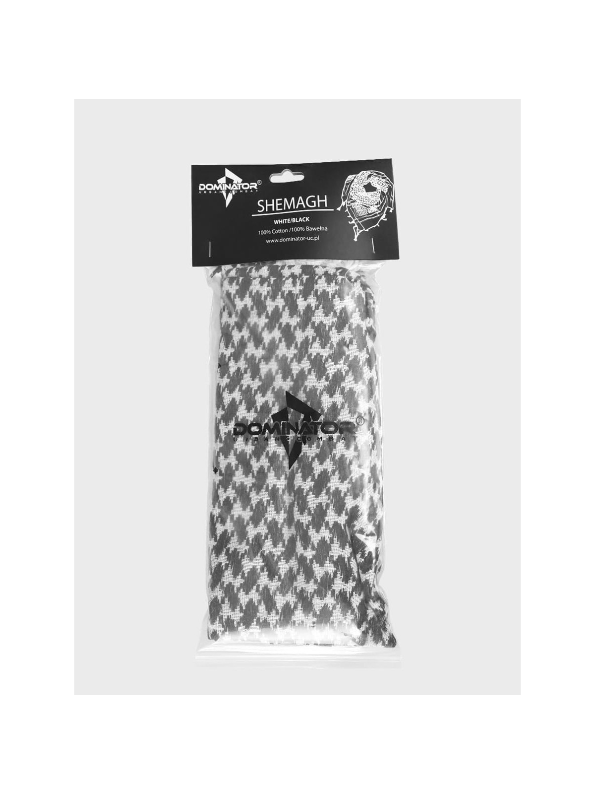 DOMINATOR URBAN COMBAT CHUSTA ARAFATKA KEFIJA 100CM X 100CM BIAŁO-CZARNA