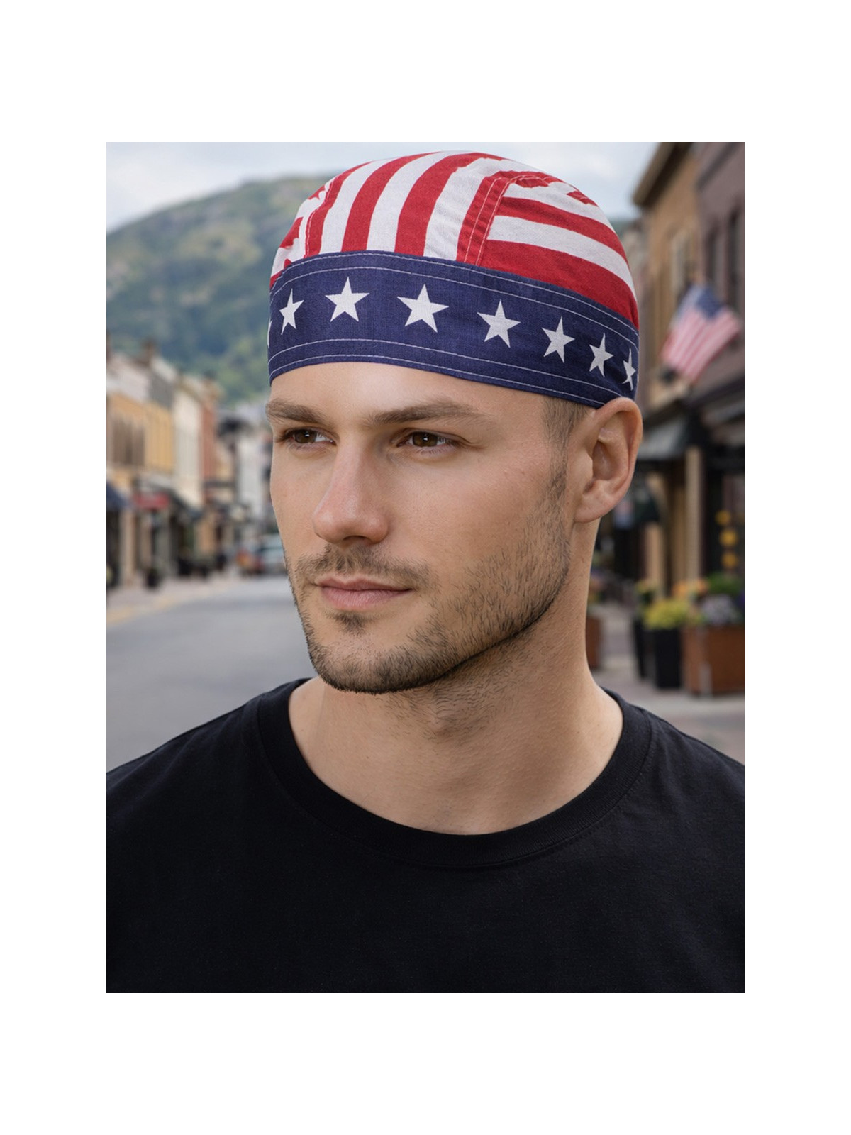 FOSTEX GARMENTS Chusta bandana bandama czapka Headwrap red/white striper
