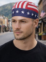 FOSTEX GARMENTS Chusta bandana bandama czapka Headwrap red/white striper