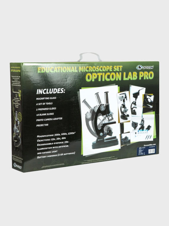 OPTICON Mikroskop Optyczny Lab Pro 300-1200x z podwójnym oświetleniem