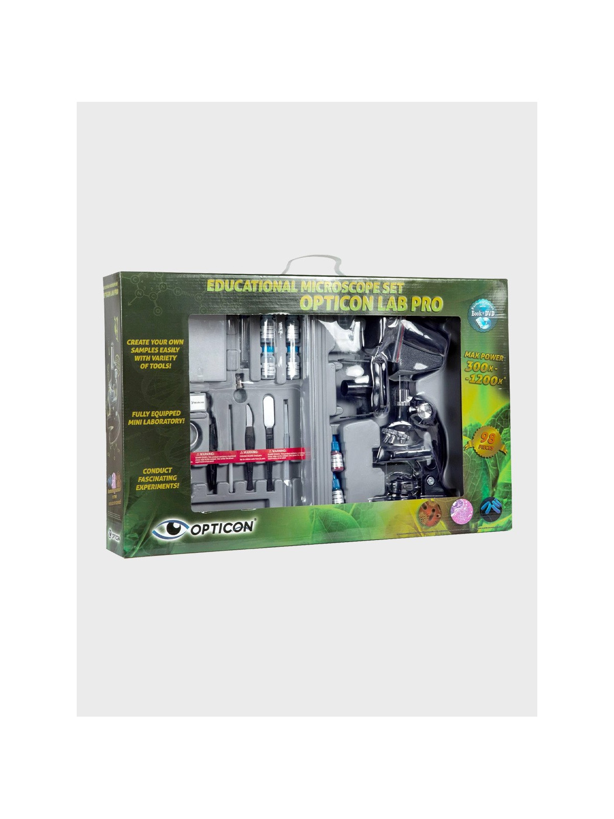OPTICON Mikroskop Optyczny Lab Pro 300-1200x z podwójnym oświetleniem