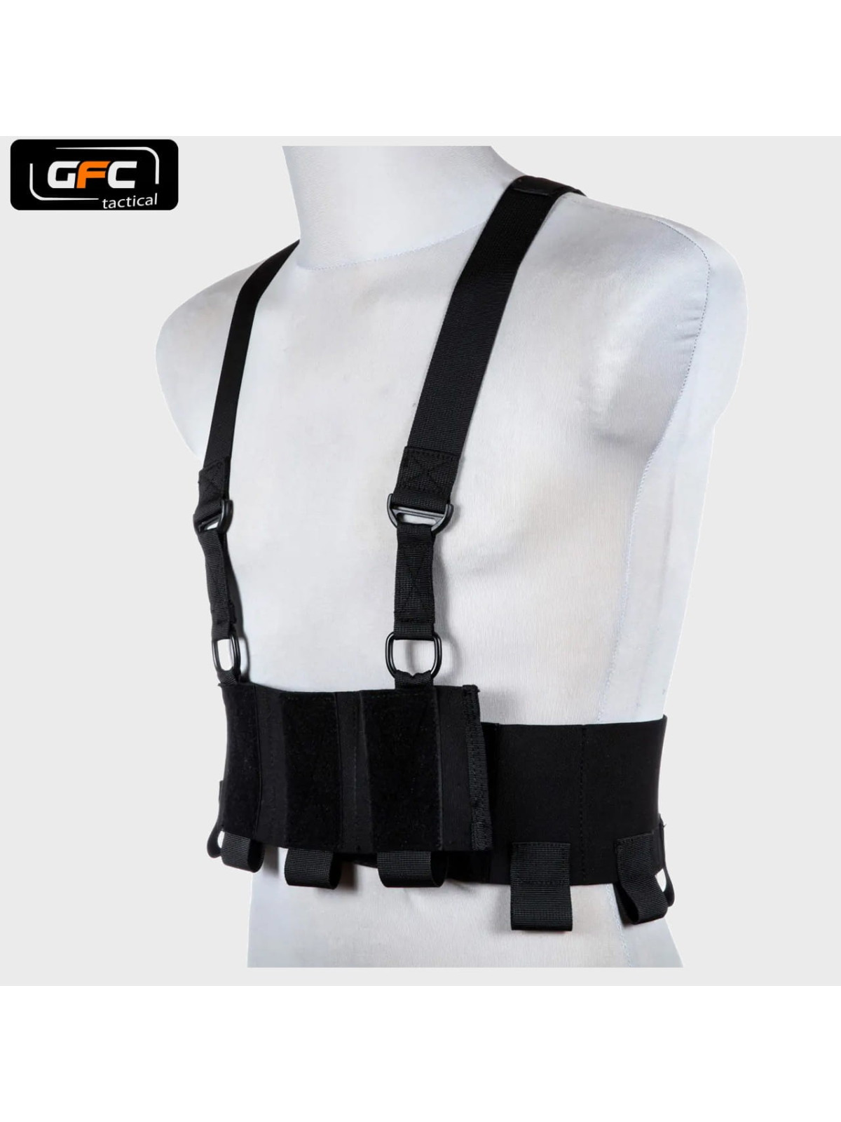 GFC TACTICAL KAMIZELKA LOW-VIS CHEST RIG CZARNA