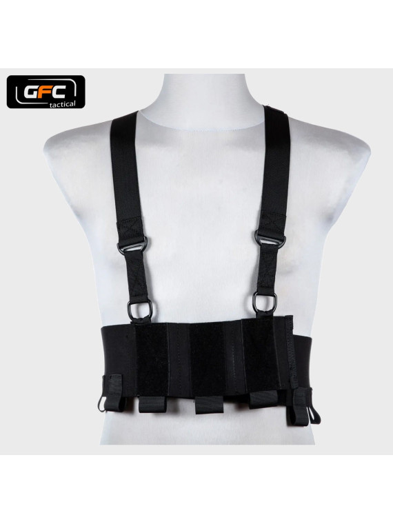 GFC TACTICAL KAMIZELKA LOW-VIS CHEST RIG CZARNA