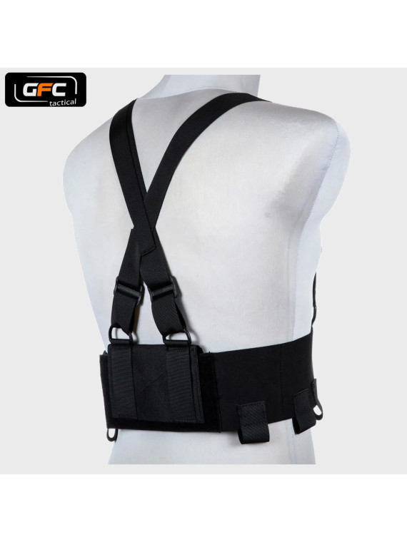 GFC TACTICAL KAMIZELKA LOW-VIS CHEST RIG CZARNA