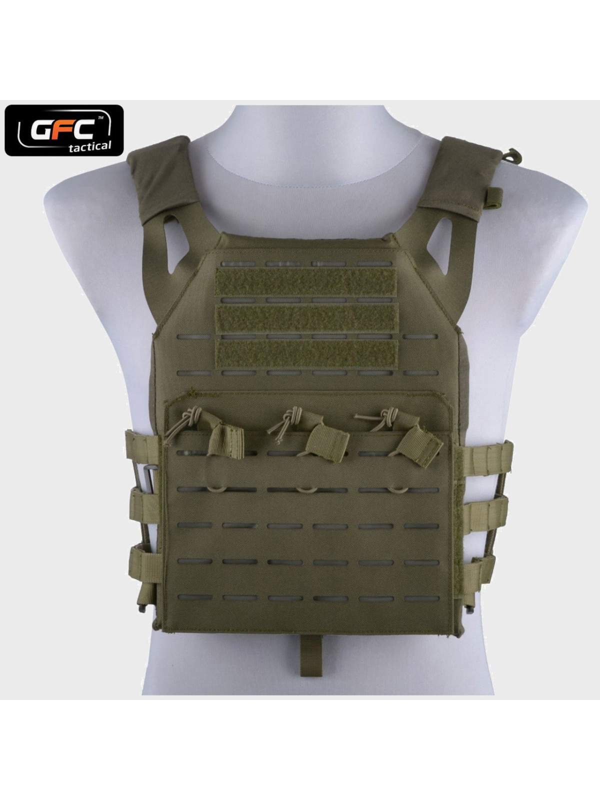 GFC TACTICAL KAMIZELKA TAKTYCZNA TYPU JUMP LASER CUT OLIWKOWA