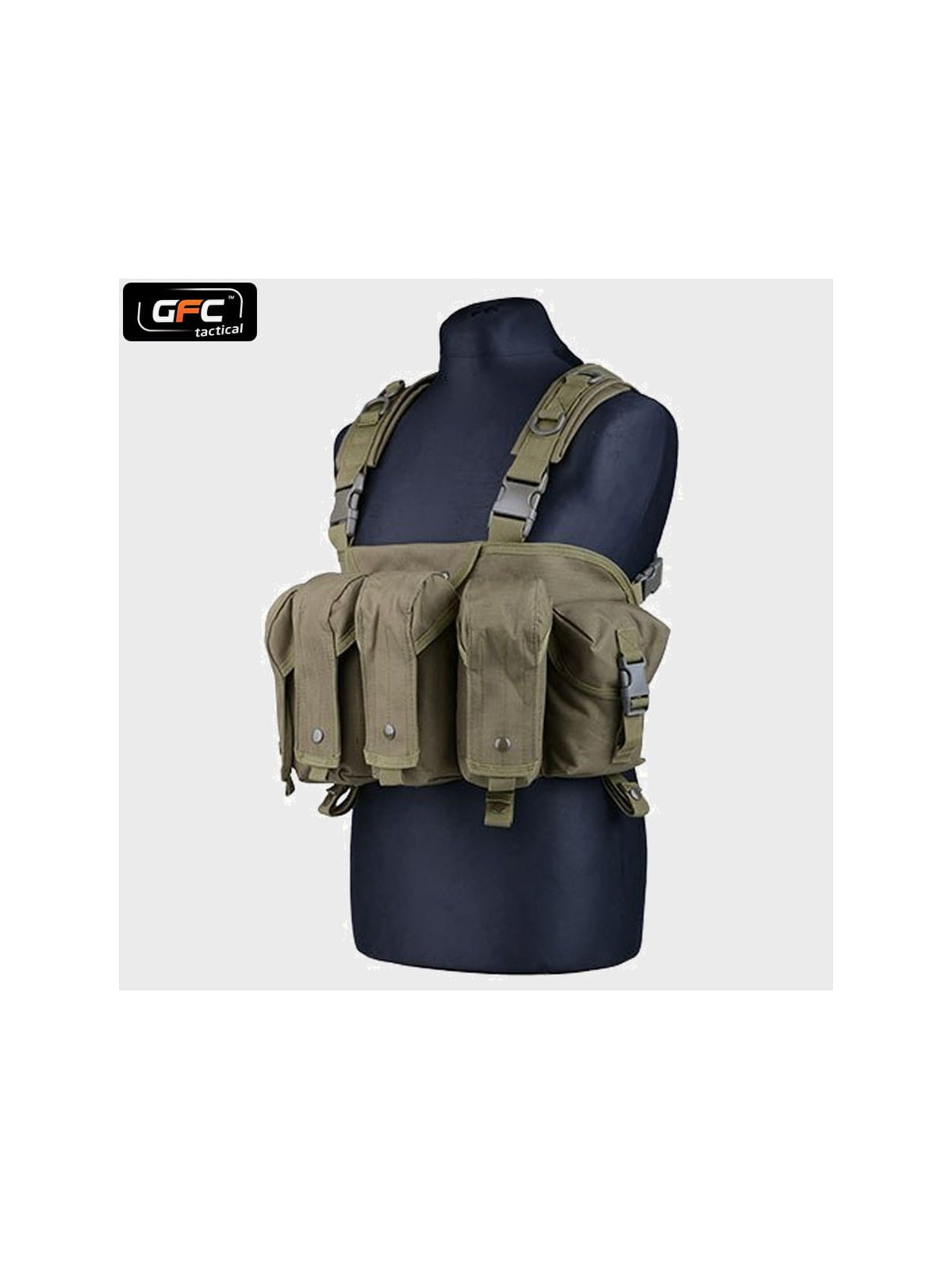 GFC TACTICAL KAMIZELKA TAKTYCZNA COMMANDO CHEST RIG OLIWKOWA