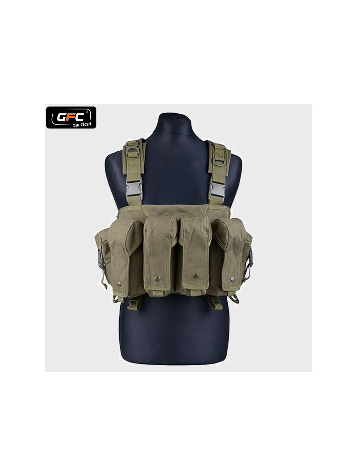 GFC TACTICAL KAMIZELKA TAKTYCZNA COMMANDO CHEST RIG OLIWKOWA