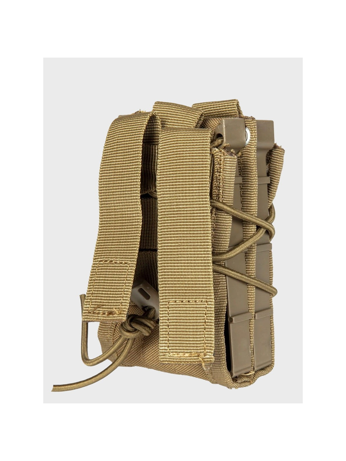 GFC TACTICAL Ładownica na 2 magazynki M4/M16, AK, Grot, Beryl typu Shingle molle tan