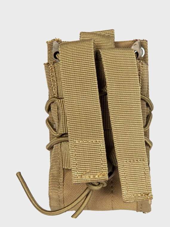 GFC TACTICAL Ładownica na 2 magazynki M4/M16, AK, Grot, Beryl typu Shingle molle tan