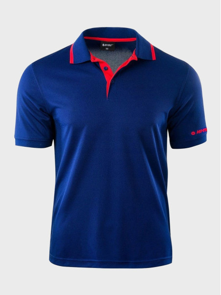 HI-TEC  Koszulka polo męska SITE II granatowo-czerwona XL