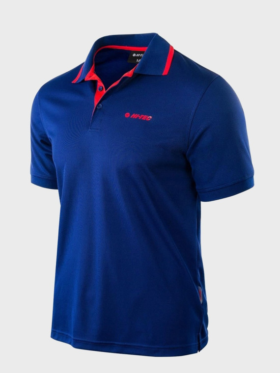 HI-TEC  Koszulka polo męska SITE II granatowo-czerwona XL