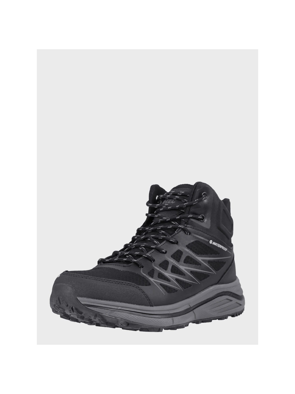 HI-TEC BUTY MĘSKIE TREKKINGOWE WODOODPORNE GÓRSKIE HEWILA MID WP WYSOKIE Czarne 46