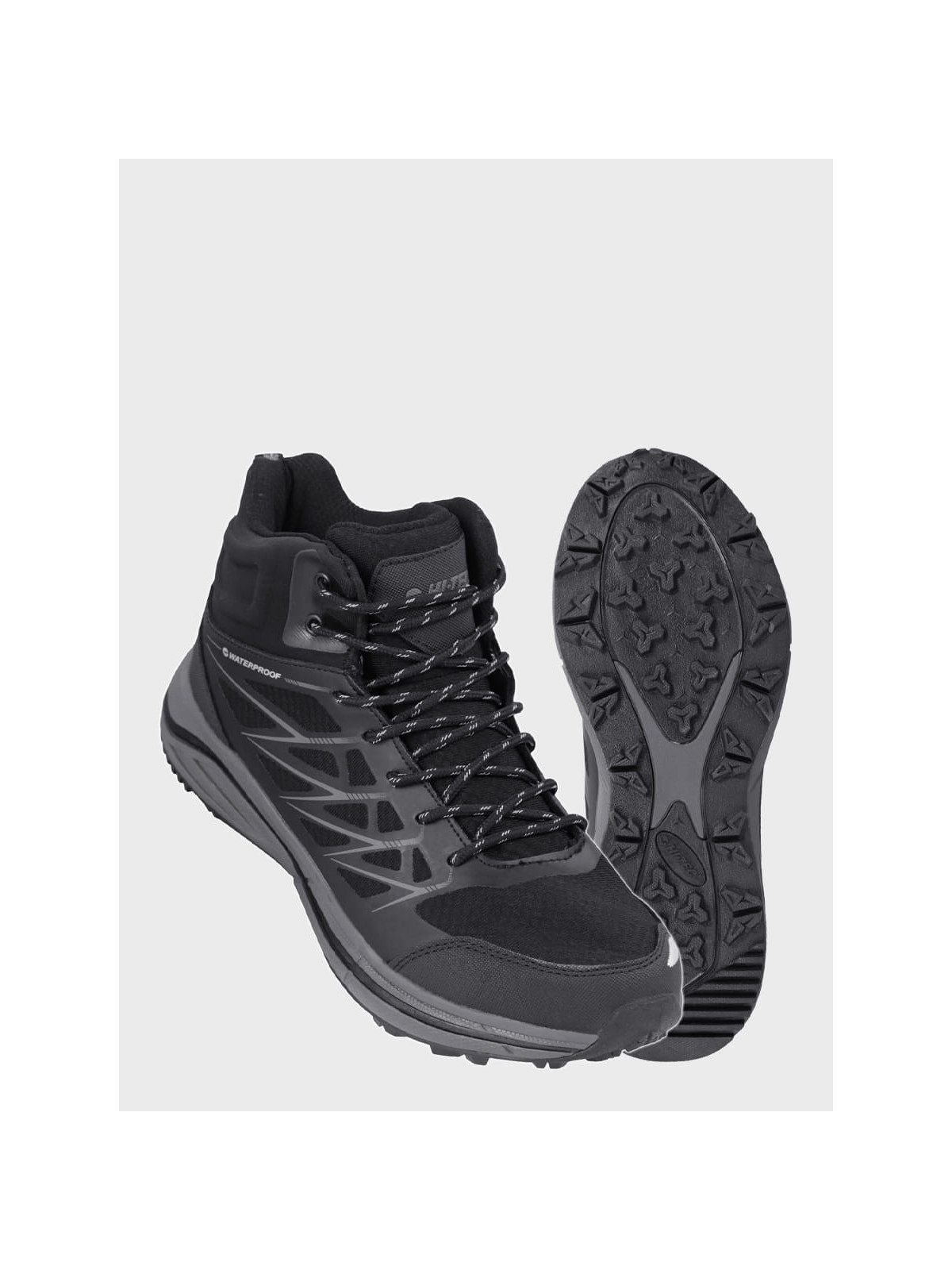 HI-TEC BUTY MĘSKIE TREKKINGOWE WODOODPORNE GÓRSKIE HEWILA MID WP WYSOKIE Czarne 46