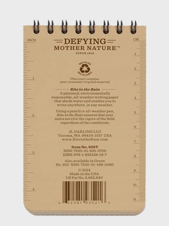 Rite in the Rain Notes wodoodporny 3x5 935T TAN