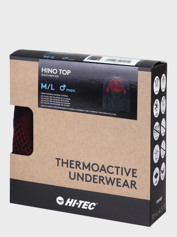 HI-TEC BLUZA TERMOAKTYWNA HINO CZARNO-CZERWONA XL/XXL