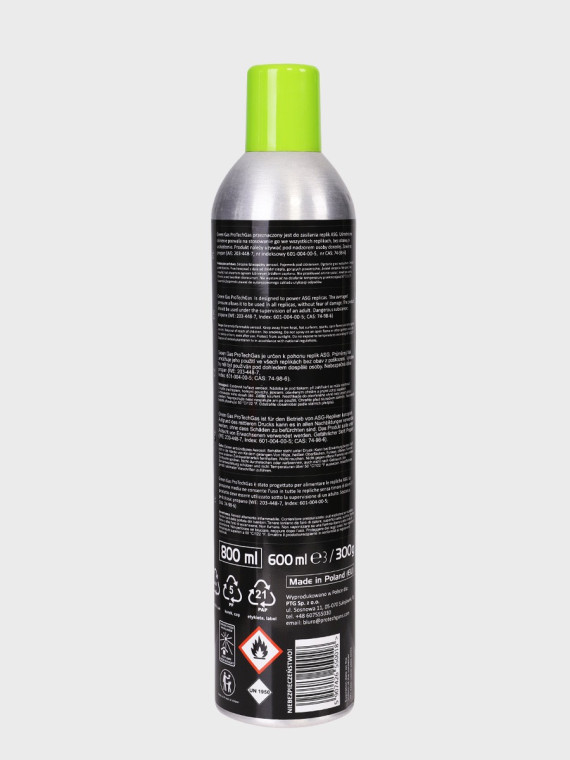 ProTechGuns GAZ DO ZASILANIA REPLIK ASG AIRSOFT GREEN GAS Z SILIKONEM 600/800ml