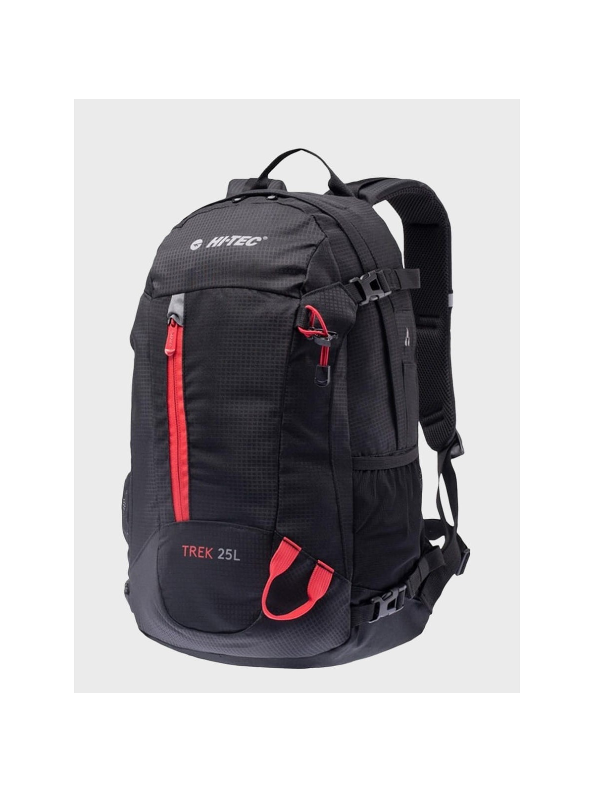 HI-TEC PLECAK TURYSTYCZNY TREKKINGOWY TREK 25L + POKROWIEC CZARNO-CZERWONY