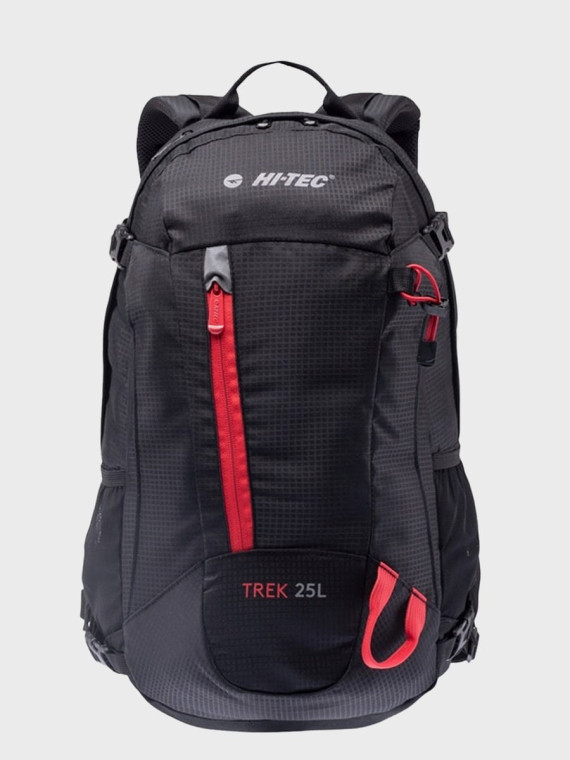 HI-TEC PLECAK TURYSTYCZNY TREKKINGOWY TREK 25L + POKROWIEC CZARNO-CZERWONY