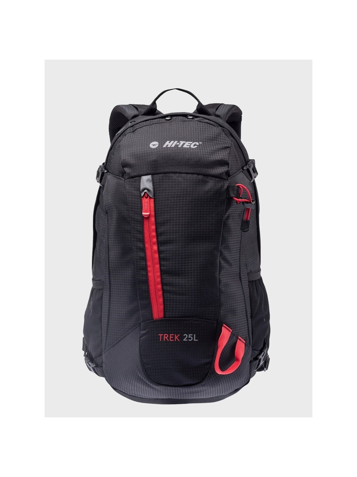 HI-TEC PLECAK TURYSTYCZNY TREKKINGOWY TREK 25L + POKROWIEC CZARNO-CZERWONY