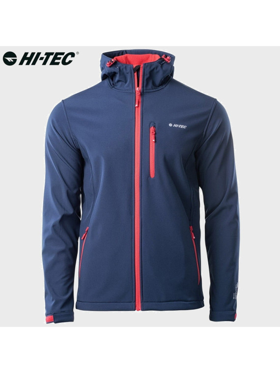 HI-TEC KURTKA MĘSKA SOFTSHELL CAEN NIEBIESKA Z POMARAŃCZOWYMI ELEMENTAMI XXL