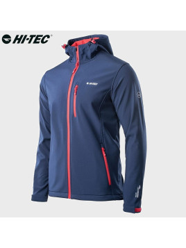 HI-TEC KURTKA MĘSKA SOFTSHELL CAEN NIEBIESKA Z POMARAŃCZOWYMI ELEMENTAMI XXL