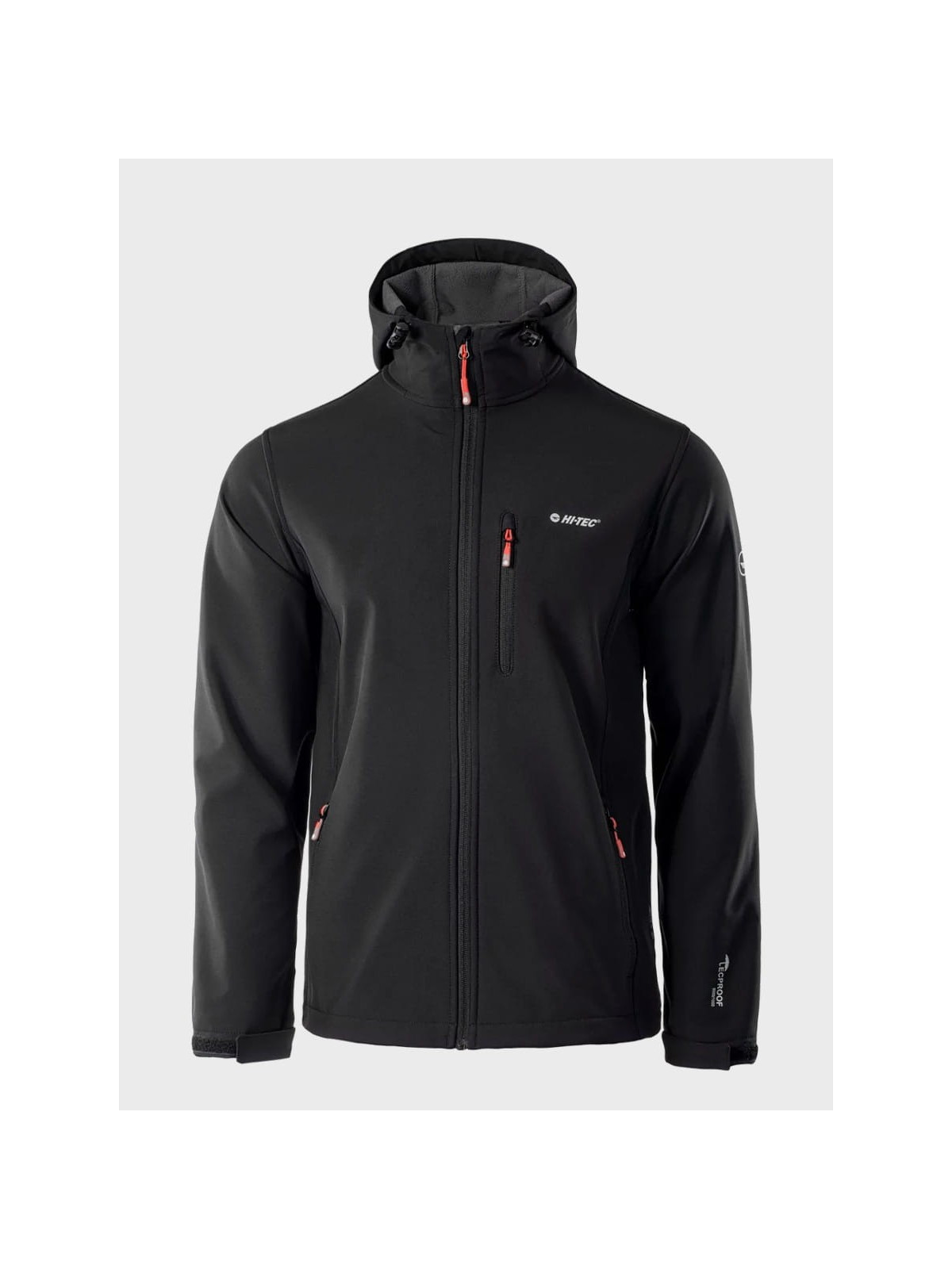 HI-TEC KURTKA MĘSKA SOFTSHELL CAEN CZARNA Z ELEMENTAMI POMARAŃCZOWYMI XXL