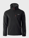 HI-TEC KURTKA MĘSKA SOFTSHELL CAEN CZARNA Z ELEMENTAMI POMARAŃCZOWYMI XXL