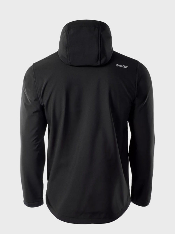 HI-TEC KURTKA MĘSKA SOFTSHELL CAEN CZARNA Z ELEMENTAMI POMARAŃCZOWYMI XXL