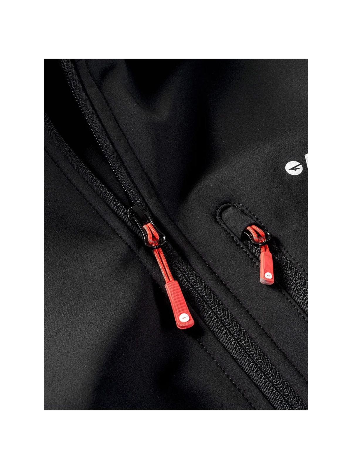HI-TEC KURTKA MĘSKA SOFTSHELL CAEN CZARNA Z ELEMENTAMI POMARAŃCZOWYMI XXL