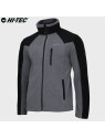HI-TEC Bluza męska polarowa rozpinana Monar szaro-czarna 3XL