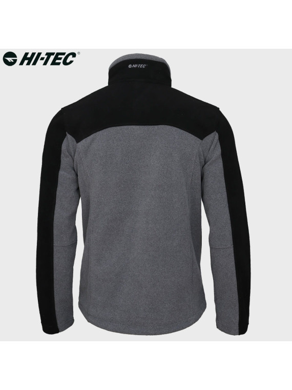 HI-TEC Bluza męska polarowa rozpinana Monar szaro-czarna 3XL