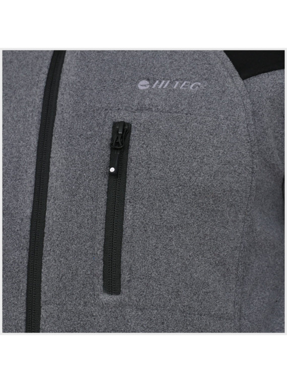 HI-TEC Bluza męska polarowa rozpinana Monar szaro-czarna 3XL