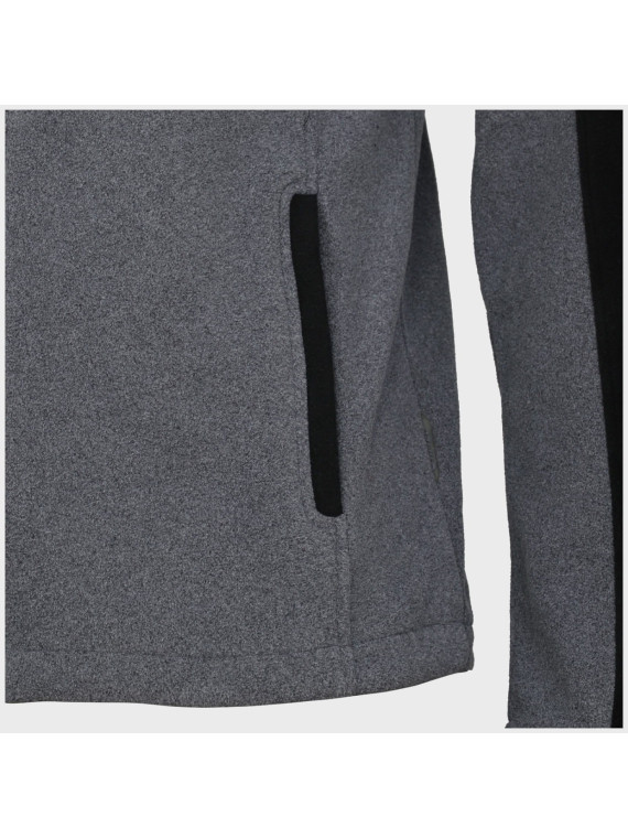 HI-TEC Bluza męska polarowa rozpinana Monar szaro-czarna 3XL