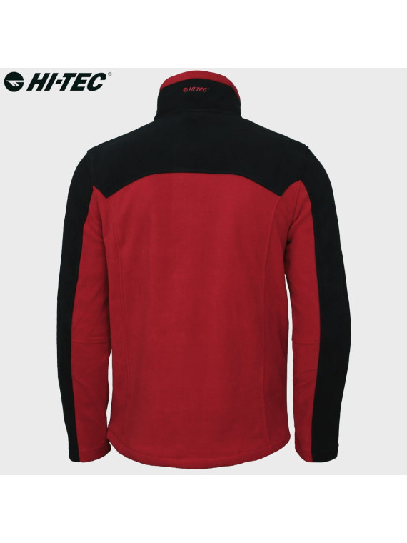 HI-TEC Bluza męska polarowa rozpinana Monar czerwono-czarna 3XL