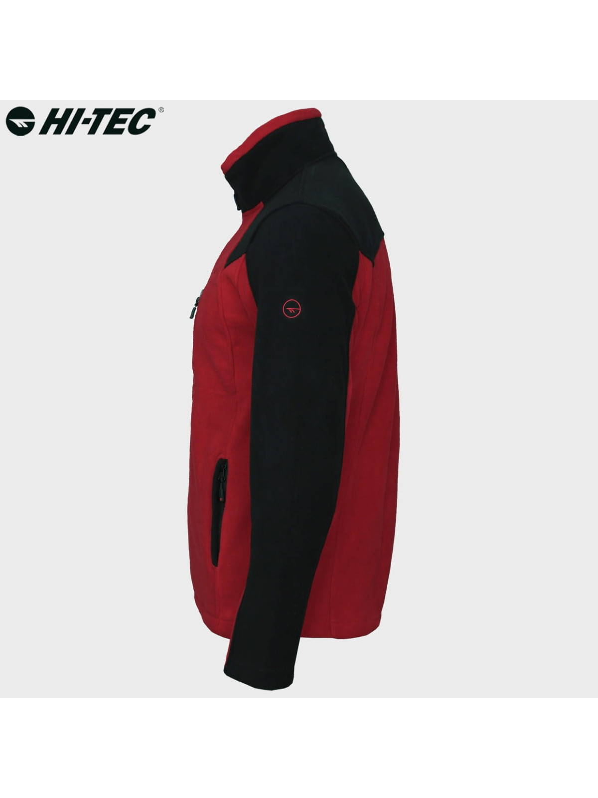 HI-TEC Bluza męska polarowa rozpinana Monar czerwono-czarna 3XL