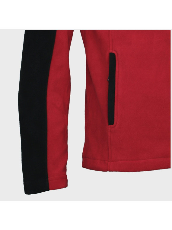 HI-TEC Bluza męska polarowa rozpinana Monar czerwono-czarna 3XL