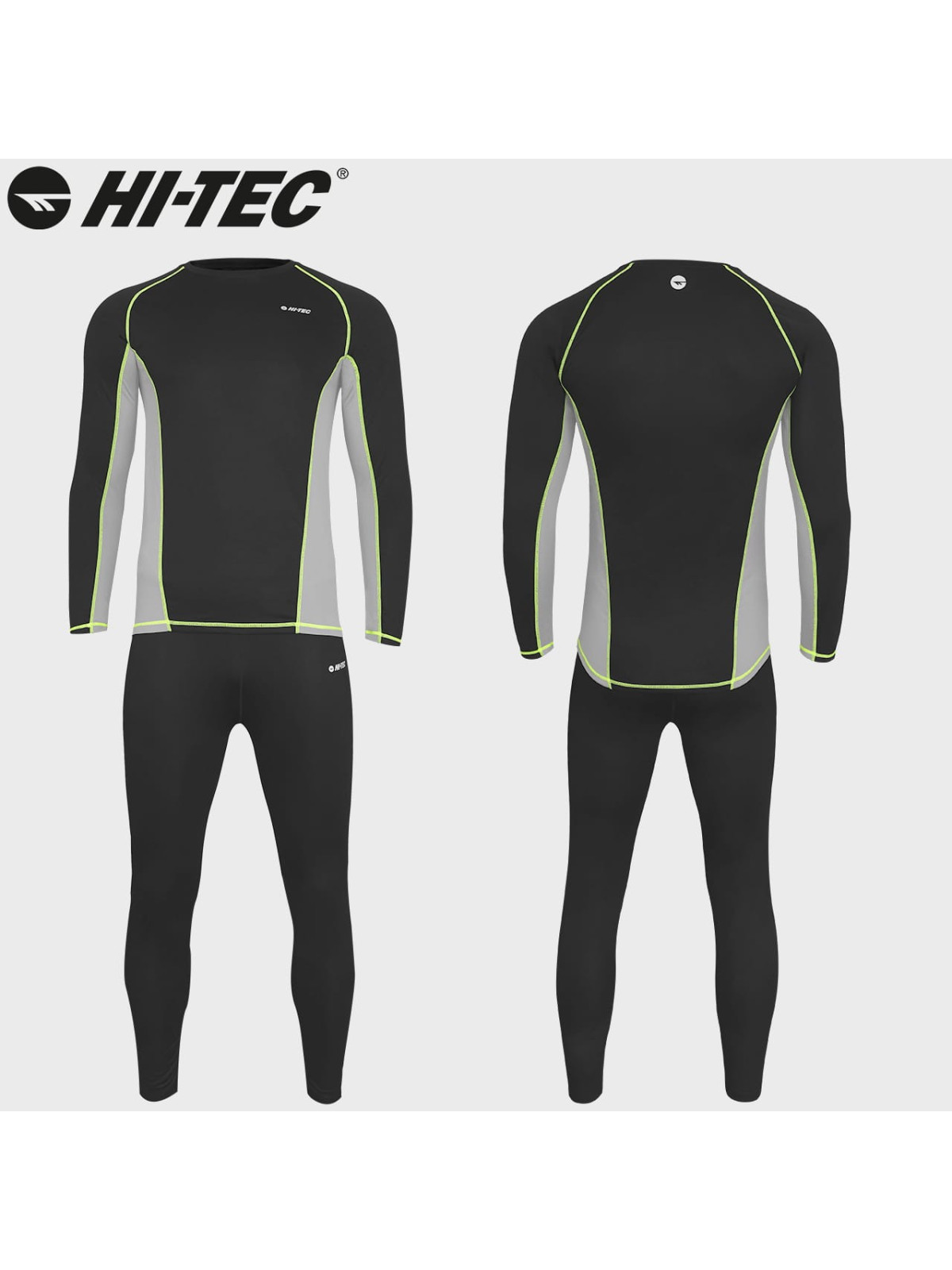 HI-TEC BIELIZNA TERMOAKTYWNA KAMO CZARNO-LIMONKOWA XXL