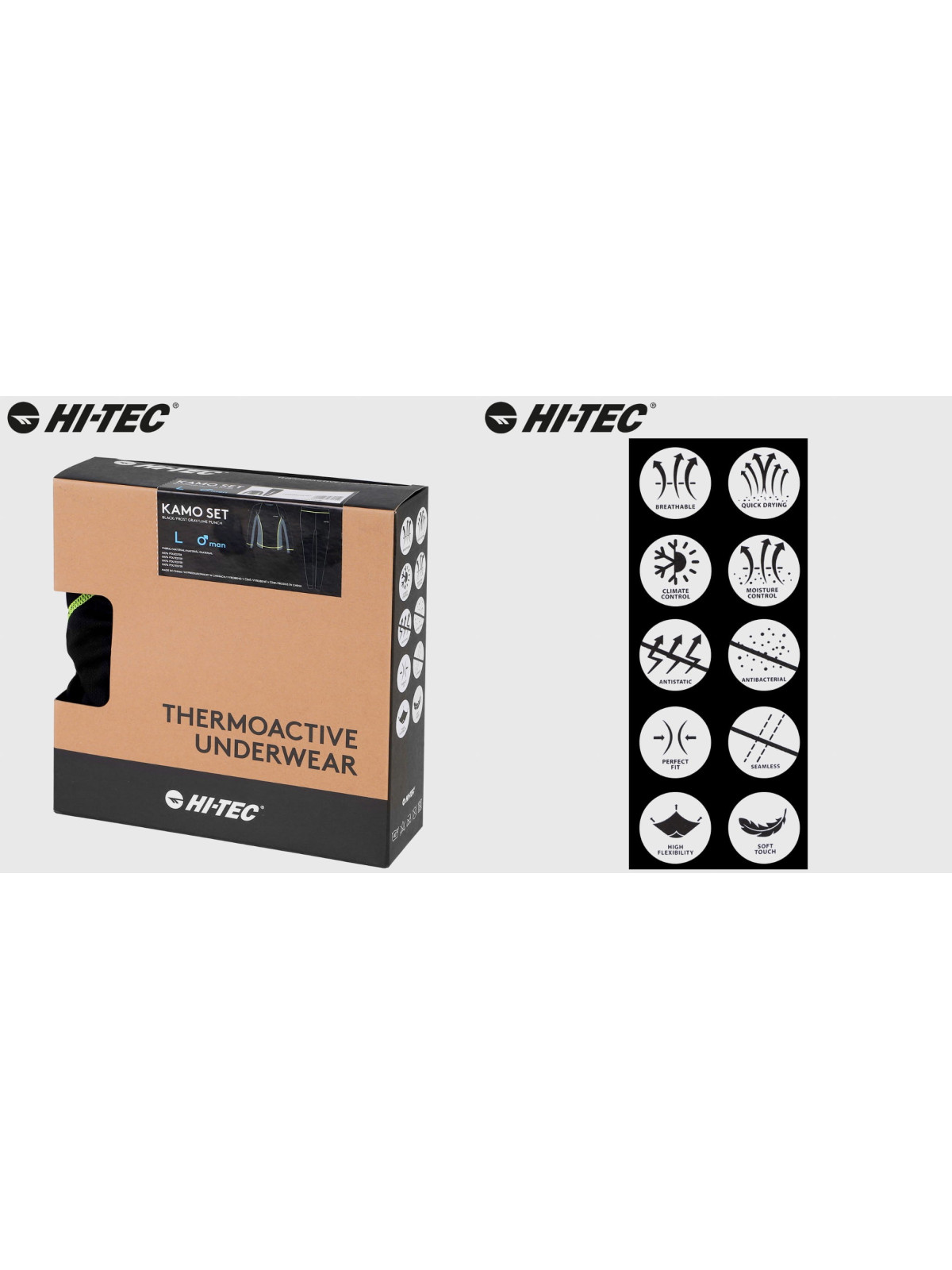 HI-TEC BIELIZNA TERMOAKTYWNA KAMO CZARNO-LIMONKOWA XXL