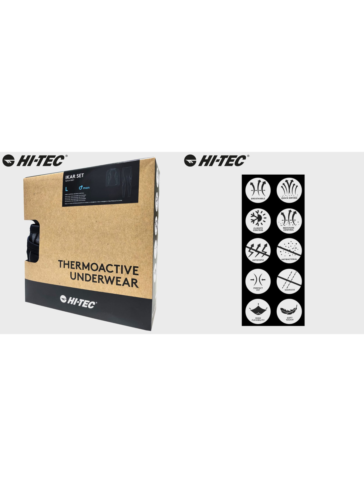 HI-TEC BIELIZNA TERMOAKTYWNA IKAR CZARNO-SZARA XXL